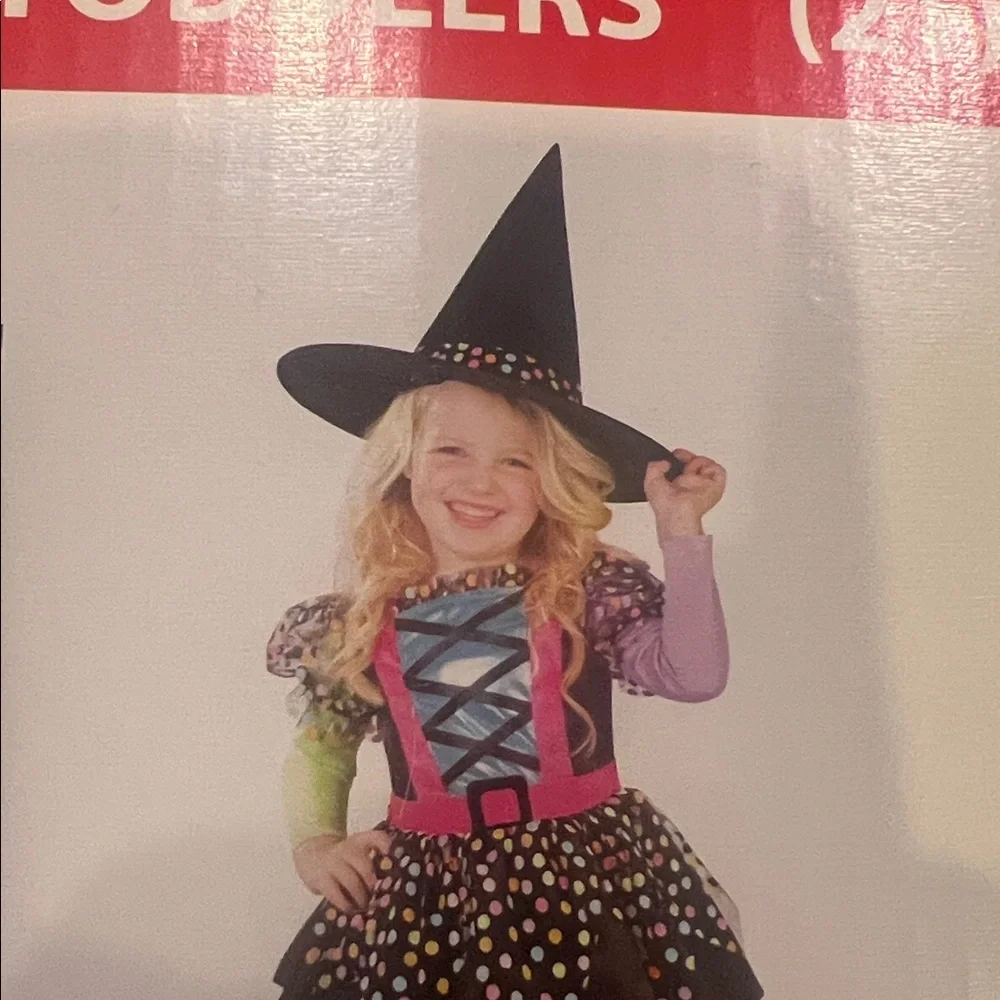 NEW Polka Dot Witch Halloween Costume for Toddler Girls, Size 2T
